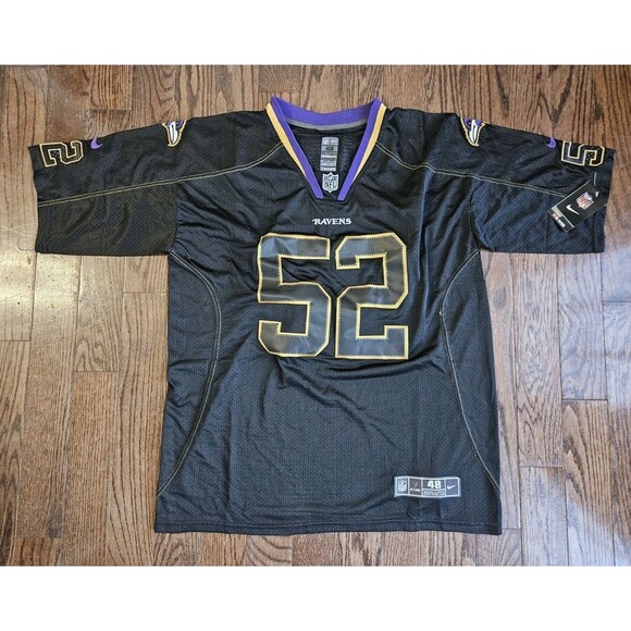 Ray Lewis #52 Baltimore Ravens NFL Nike On Field Jersey NWT Sz 48 Black - Picture 1 of 9